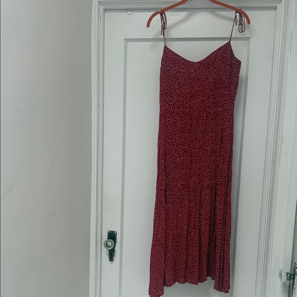 Reformation Burgundy Spaghetti Strap Dress